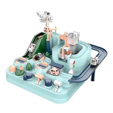 Hett erbjudande till lågt pris! Barn Bil Äventyrsbana Leksak Fordon Bilbana Lekset Citybil - Glad