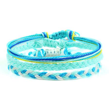 3st Vattentät Vaxtråd Flätade Armband Handgjorda Justerbar