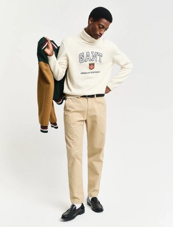 GANT Reg Tapered Canvas Chinos - Beige - 31 x 32