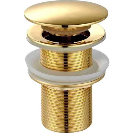 Universal Pop-Up Afløbsventil til Vask med Overløbshul - Messing, Rustfrit Stål, Guld - Kompatibel med de fleste mærker