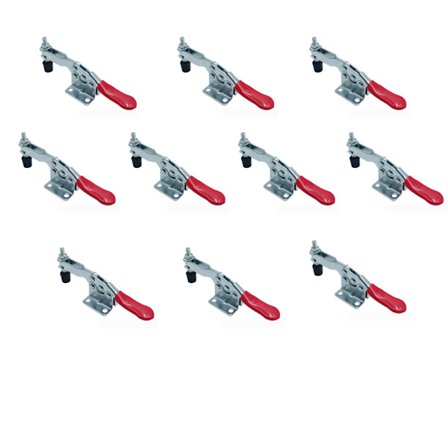 GH-201-B 10-pack snickarlåsklämmor, 90 kg kapacitet, justerbar horisontell snabbspännare