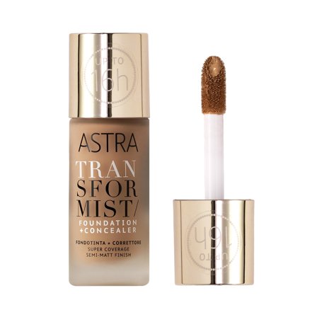 ASTRA MAKEUP TRANSFORMIST FOUNDATION + CONCEALER 004N - AMBER 18ml - Fondotinta liquido