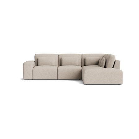 Messina hjørnesofa højrevendt Mito Beige - Slidstærkt Stof, Nozag fjedre - 288x225x80cm - Sofa, hjørnesofa