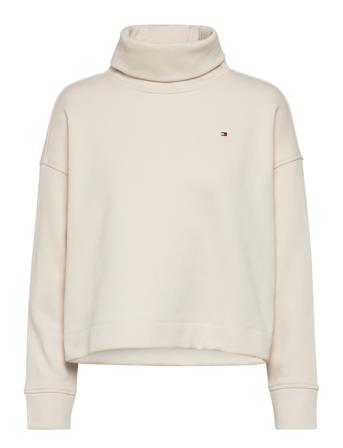 Relaxed Roll-Nk Sweatshirt Sweatshirt Trøje Creme Tommy Hilfiger