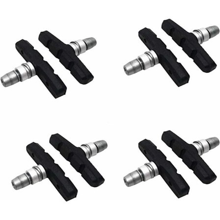 Slidstærke V-bremseklodser i gummi og metal til mountainbike - Sorte, kompatible med de fleste cykler