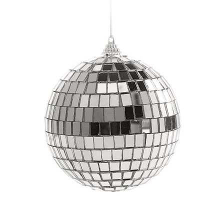 Silver Disco Reflekterande Spegel Julkulor Lätta att Hänga för Jul, Bröllop, Partydekoration