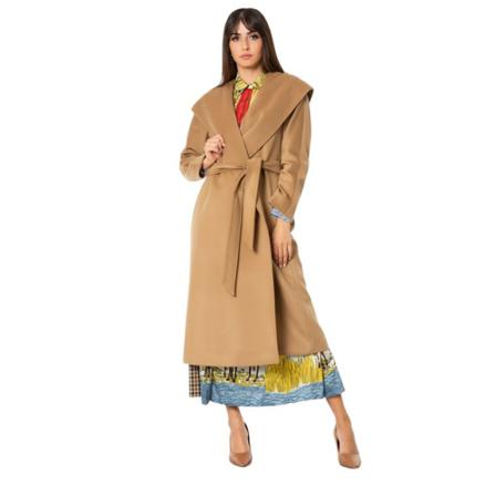 Max Mara Studio Belted Coats Brun, Dame Uldfrakker