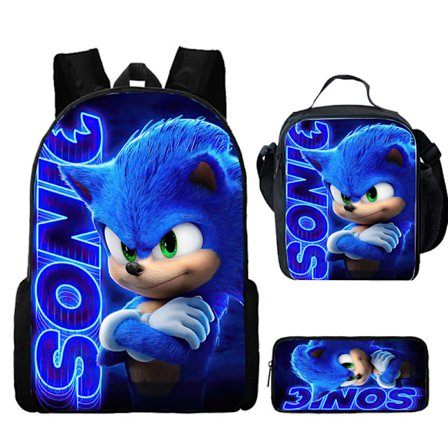 Anime Sonic Pen Bag Student Lunch Bag Cartoon Barn Ryggsäck