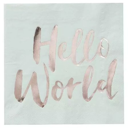 Servetter hello world 20-pack - Partyninja.se