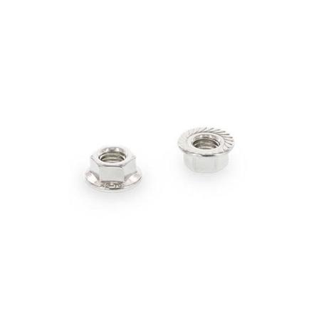 Schäfer & Peters 6923216 Flangemøtrik M6MF A2, DIN 6923, RILLET M16, pakke med 50, Befæstelse