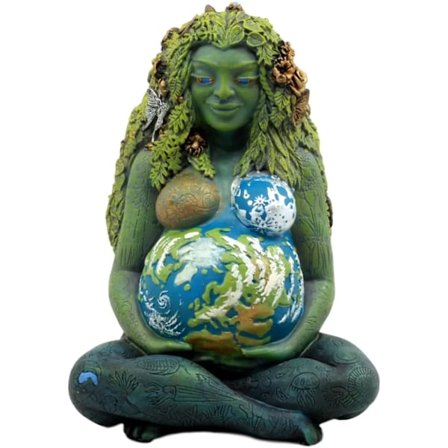 Nordisk Jord Mamma Gia Skulptur Harts Hantverk Utomhus Trädgård