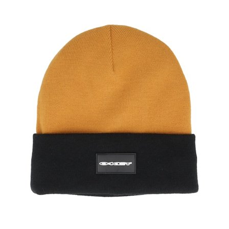 Oakley - Laranja cuff Beanie - Tc Stretch Logo Beanie Blackout/Amber Yellow Cuff @ Hatstore