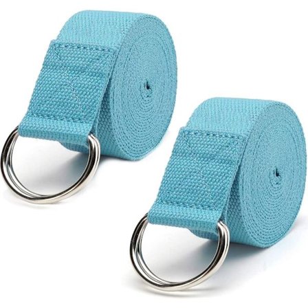 2 stk. (blå) yogarem (6ft) strækbånd med justerbart metal