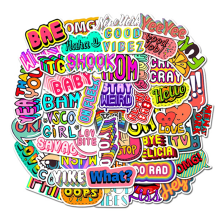 50-pack klistremerker dekaler tekstutklippsbok