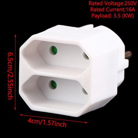 EU-konverteringsplugg 1 til 2 / 1 til 3-veis europeisk standardstrøm