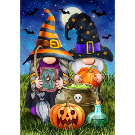 30*40cm Halloween Diamantmaleri Gnome Voksensett, Gresskar Diamant