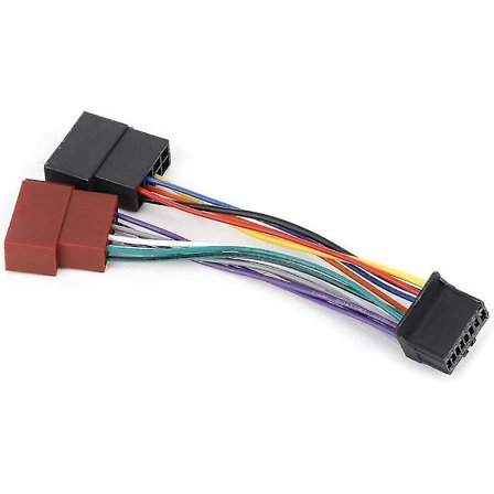 Bilstereo-kabelsæt 16-polet Port til Mini Iso 8-polet Stik Trådledning Radio Trådledning Passer til 2003-on1pcs Sort+Rød