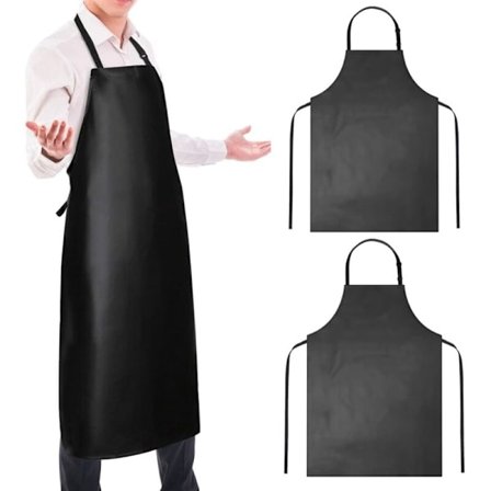 2 stk. 101,6 cm Vanntett Vinyl Gummi Forkle - Hold Deg Tørr - Slitesterkt Kjemisk Arbeidsforkle med Justerbart Oppvaskmaskinforkle