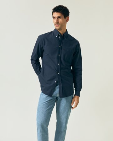 Lexington Oxfordskjorte med button down-krage, mørkeblå