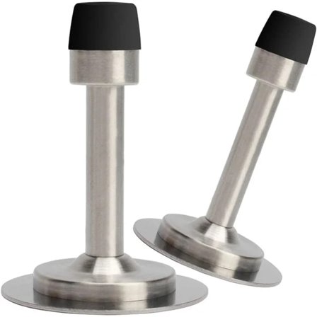 Dørstopper uden boring/skruer, 3M selvklæbende tape Rustfrit stål dørstopper 2 stk