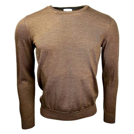 Gran Sasso Round-neck Stickat brun, Herr Stickade tröjor, Herr, Storlek: M
