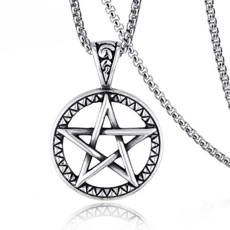 Övernaturlig Pentagram Pentagram Halsband Hänge Amulett Present