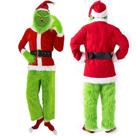 Grön Stor Monsterdräkt för män 6st Vuxen Tomtekostym Grön outfit M