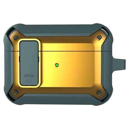 AirPods Pro TPU-fodral med design för snäpplock - Guld / Grön