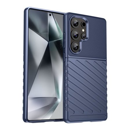 Thunder Case Samsung Galaxy S25 Ultra pansrede etui i silikon - blå