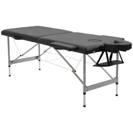 Rootz-hierontapöytä - Taitettava hierontapöytä - Siirrettävä hierontapöytä - Sisältää kasvoaukon - Käsinojat - Käsinojat - Musta - 186 cm x 71 cm x 83