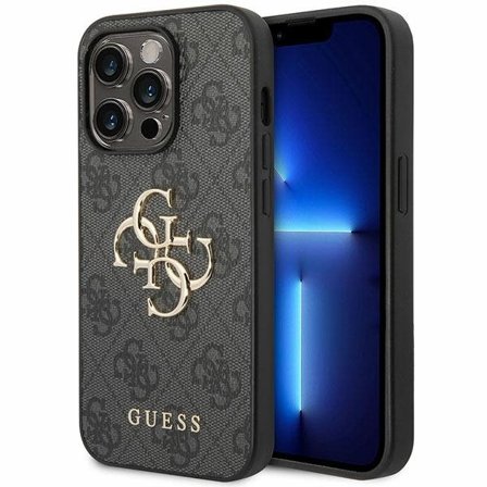 Guess GUHCP15L4GMGGR iPhone 15 Pro 6.1" harmaa/harmaa kovakotelo 4G Big Metal Logo -metallilogo