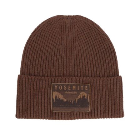 Wild Spirit - Brun cuff Beanie - Yosemite Adventure Brown Patch Walunt Oversized Beanie @ Hatstore