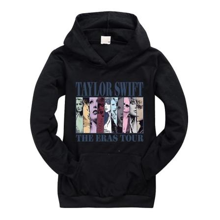 Pop Taylor Swift The Eras Tour Hettegenser Jenter Gutter Hettegenser Genser Topper 9-14 år Barn Tenåringer Høy kvalitet 13-14 Years Black