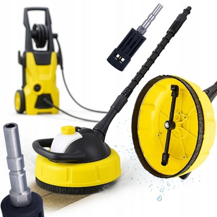 HydroBrush T-Racer Pro Pyörivä Harja – Pesuaineannostelija | QC/D12 Sovitin | Yhteensopiva Karcher K2–K7, Nilfisk kanssa