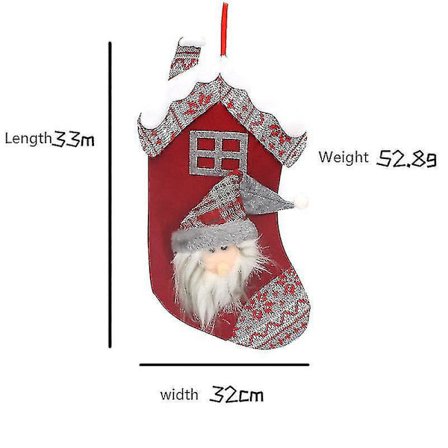 Sjekk jule-sokker gavepynt nisse godtepose dekor