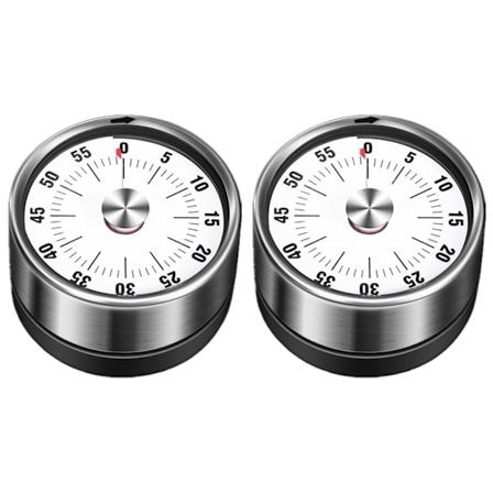 Köktimer, Kocktimer med Hög Alarm, Mekanisk - Magnetisk Bak, Inga Batterier Krävs, Delikat Matt Foder, München Svart