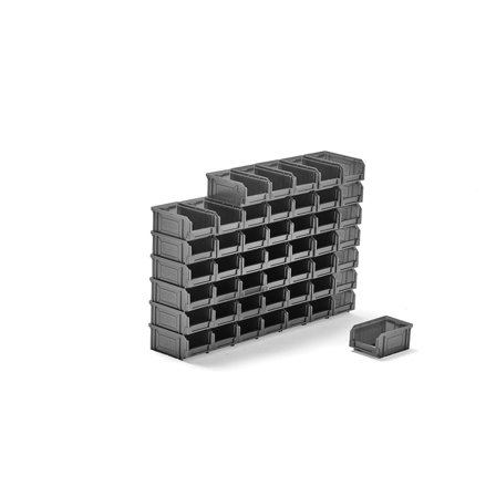 Sichtlagerkasten APART, 165 x 105 x 80 mm, grau, 48 Stk./Packung