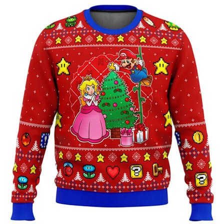 Julegave Julesweater Go-Kart Julesweater Gave Santa Genseren Tegneserie Menn Sweater Høst og Vinter Fleece Hoodie stil 6