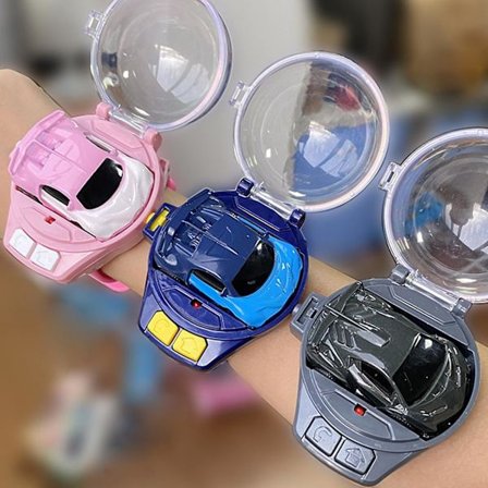 Klokke RC Bil Leketøy Mini 2.4ghz Fjernkontroll Bil Klokke Barn Morsom Oppladbar (FMY) rosa