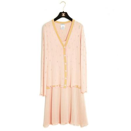 Chanel Vintage Pre-owned Kjole and cardigan Pink, Dame