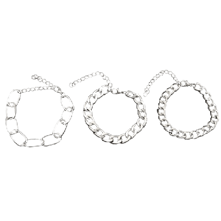 Complement 3 Pack Armband Olika Modeller Kedjor Dam Silver