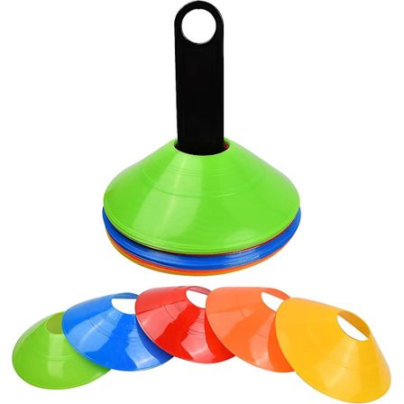 20 Stykker Fodbold Markeringskegle, Fodboldkegler, Markeringsskiver Med Taske, Sportskop, Fodboldtræningsskivekegler Til Fodbold Og Banemarkering