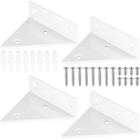 Pakke Vita Flydende Hyldeknægte - Usynlige Trekantede Vægknægte - Skjulte Vægknægte - Kraftige Metal Vægmonterede Knægte til Opbevaringshylder
