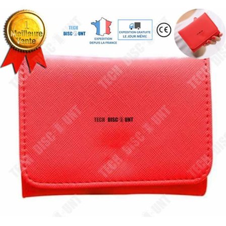 Plånbok - TECH DISCOUNT - Röd - Dam - 10x2x7 cm - Foder Polyester