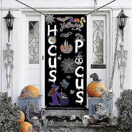 2025 Halloween Dörrdekorationer Dörröverdrag, Stor Halloweenfestdekoration Skylt För Ytterdörr, Verandadekorationer, Halloweenfesttillbehör