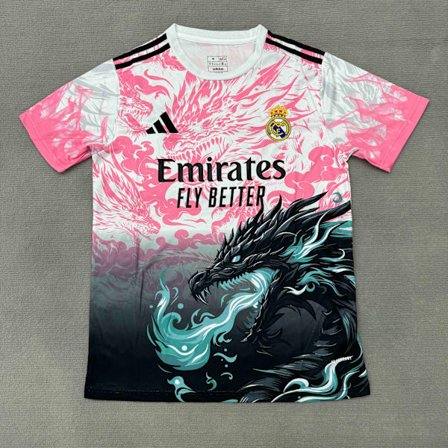 25-26 Real Madrid CF Gradual Pink Dragon Special Edition Uniform Fodbold T-shirt S-2XL