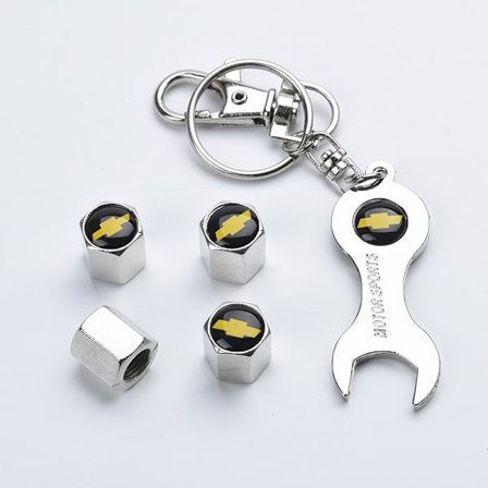 Bil Deksel Ventilhetter for Chevrolet med Logo, 4stk Metall Bil Dekk Ventilhetter for Chevrolet Dekk, Anti-Korrosjon, medfølgende verktøy