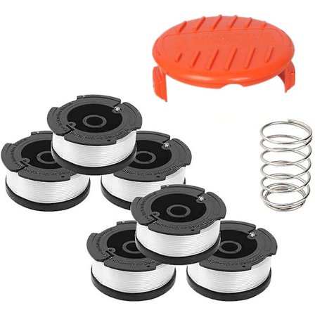 Linespoler til Black Decker Trimmer Spoler, Nylongarn 9 M Længde 1,65 Mm Tråddiameter Spoler + 1 Hætte + 1 Fjeder Til Black + Decker Trimmere