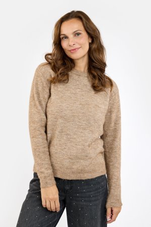 B. COPENHAGEN - Langærmet Strik - Sand - Ryg Detalje