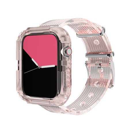 Rosa Transparent Armband för Apple Watch Series 7/6/5/4/3/2/SE